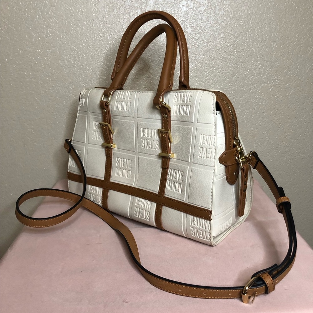 Steve Madden Cream & Brown Satchel